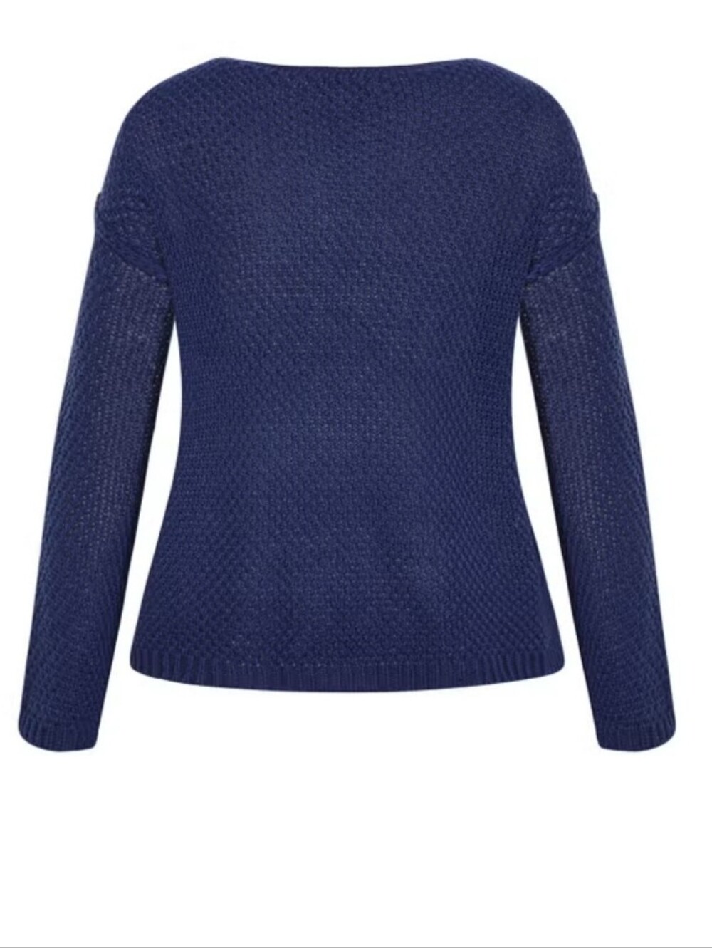 AVENUE The Pheonix Round Neck  Cable Knit Sweater - Navy Blue - Picture 2 of 5